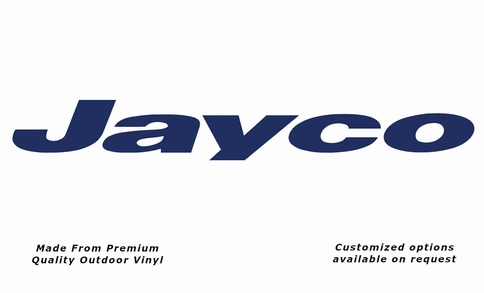 Jayco 1998-2010 caravan replacement vinyl decal sticker in dark blue.