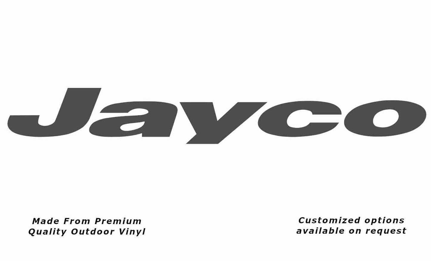 Jayco 1998-2010 caravan replacement vinyl decal sticker in dark grey.