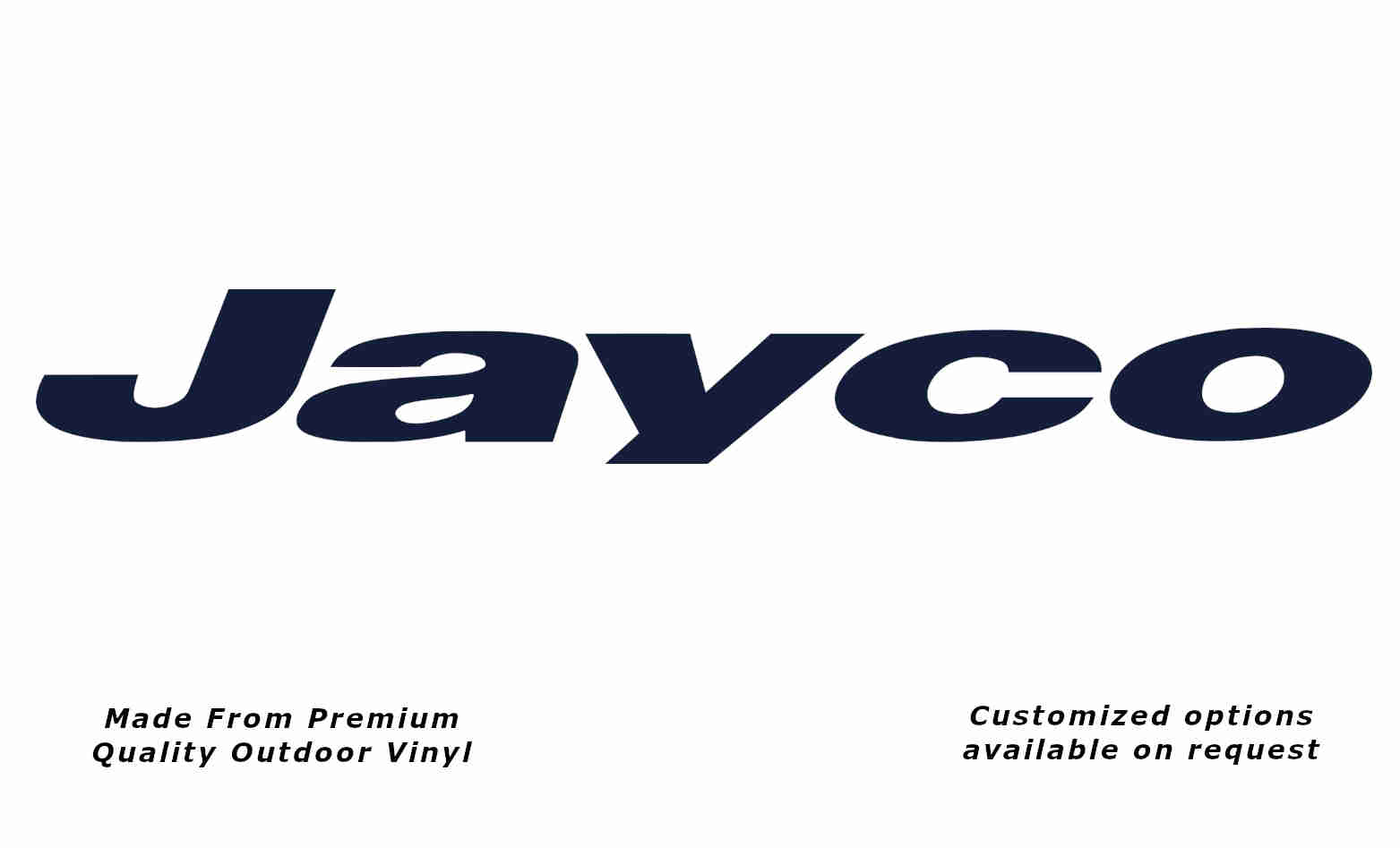 Jayco 1998-2010 caravan replacement vinyl decal sticker in deep sea blue.