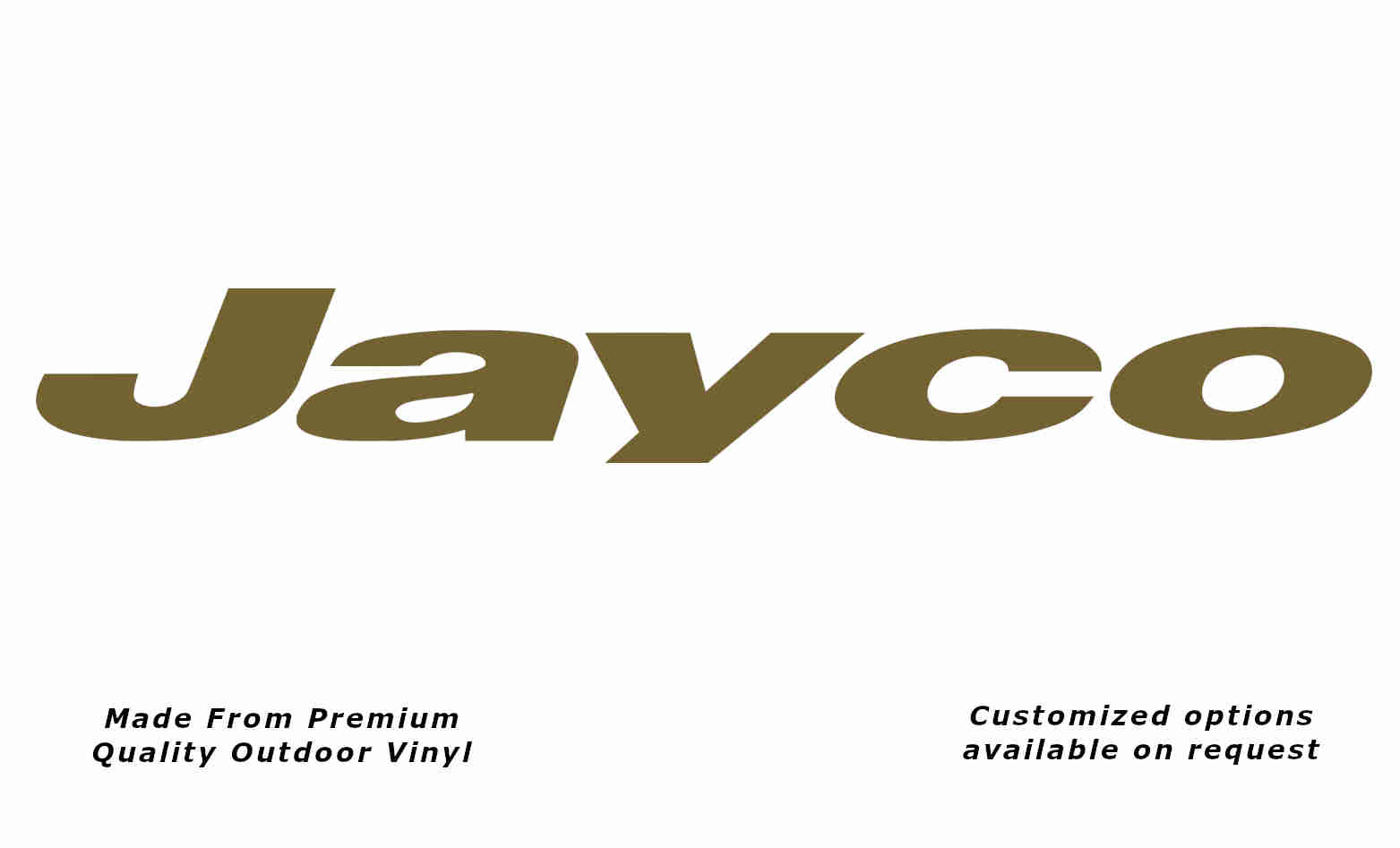 Jayco 1998-2010 caravan replacement vinyl decal sticker in gold.