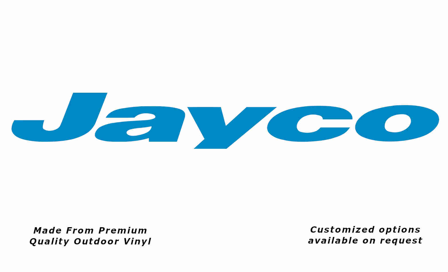 Jayco 1998-2010 caravan replacement vinyl decal sticker in light blue.