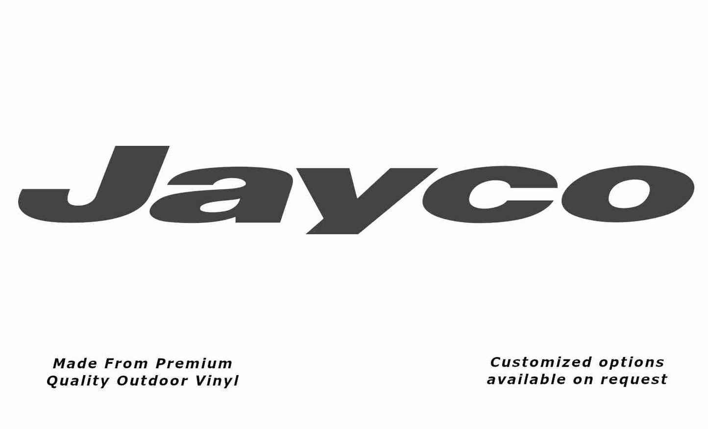 Jayco 1998-2010 caravan replacement vinyl decal sticker in metallic charcoal.