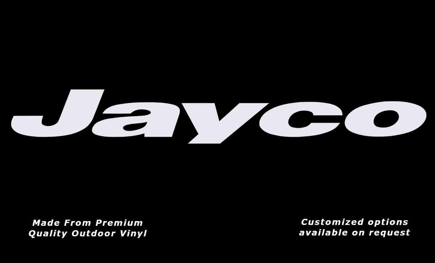 Jayco 1998-2010 caravan replacement vinyl decal sticker in white.