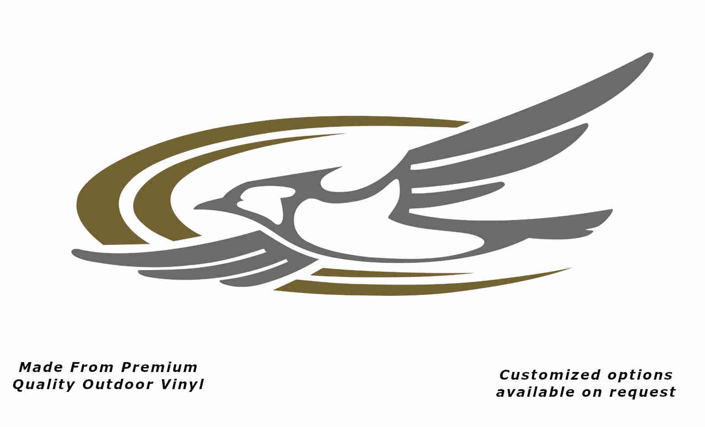 Jayco bird 2000-2010 left caravan replacement vinyl decal sticker in silver grey with a gold crescent.