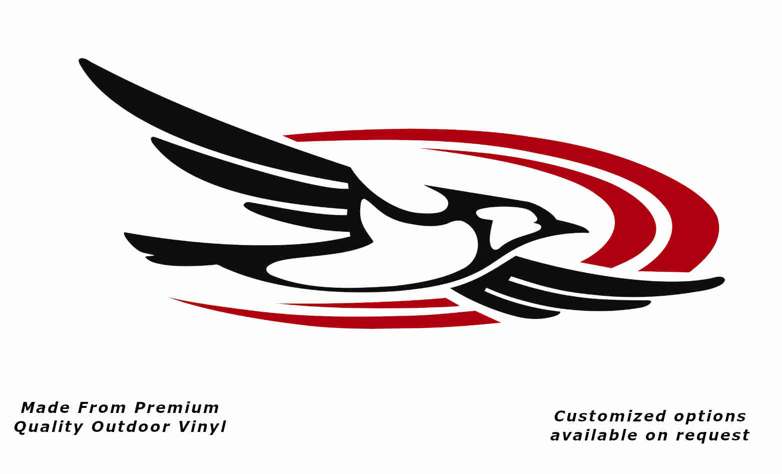 Jayco bird 2000-2010 right caravan replacement vinyl decal sticker in black with a red crescent.