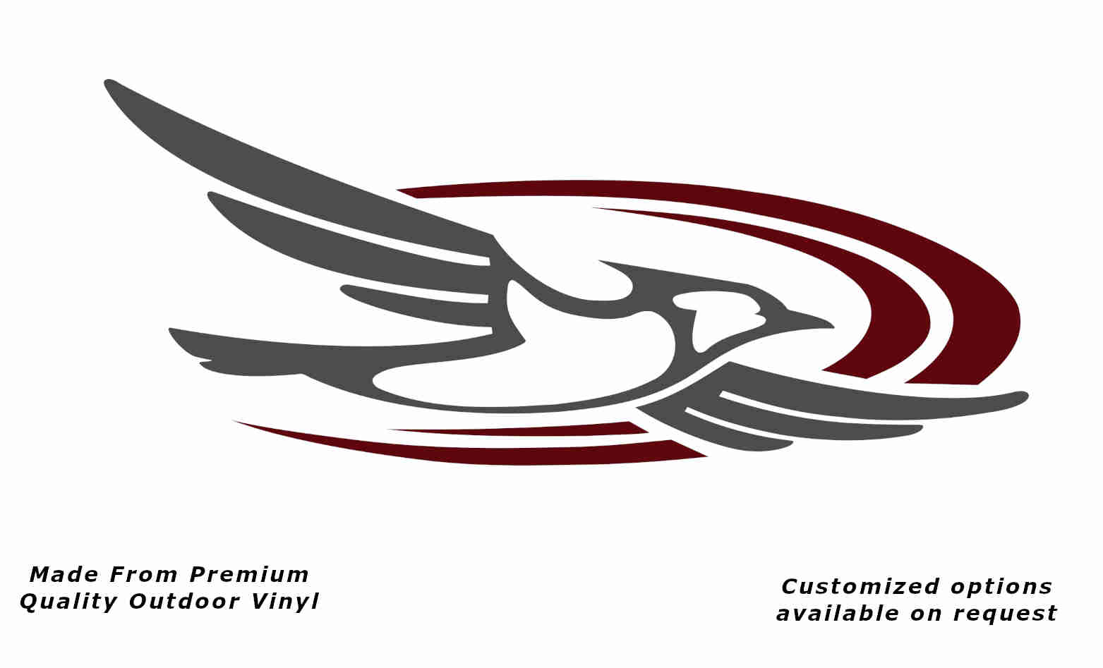 Jayco bird 2000-2010 right caravan replacement vinyl decal sticker in dark grey with a purple red crescent.