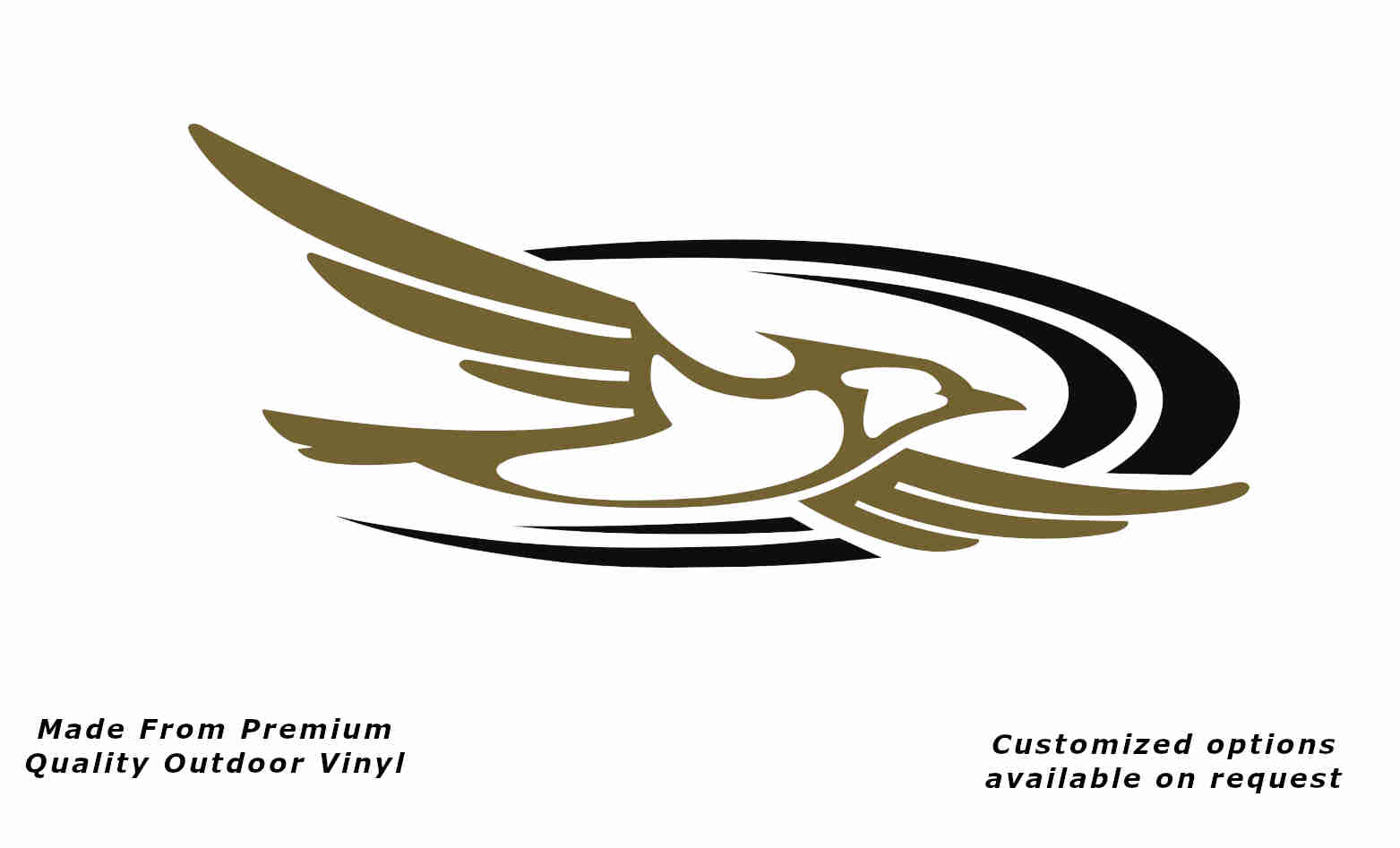 Jayco bird 2000-2010 right caravan replacement vinyl decal sticker in gold with a black crescent.