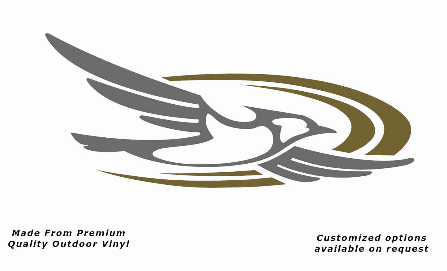 Jayco bird 2000-2010 right caravan replacement vinyl decal sticker in silver grey with a gold crescent.