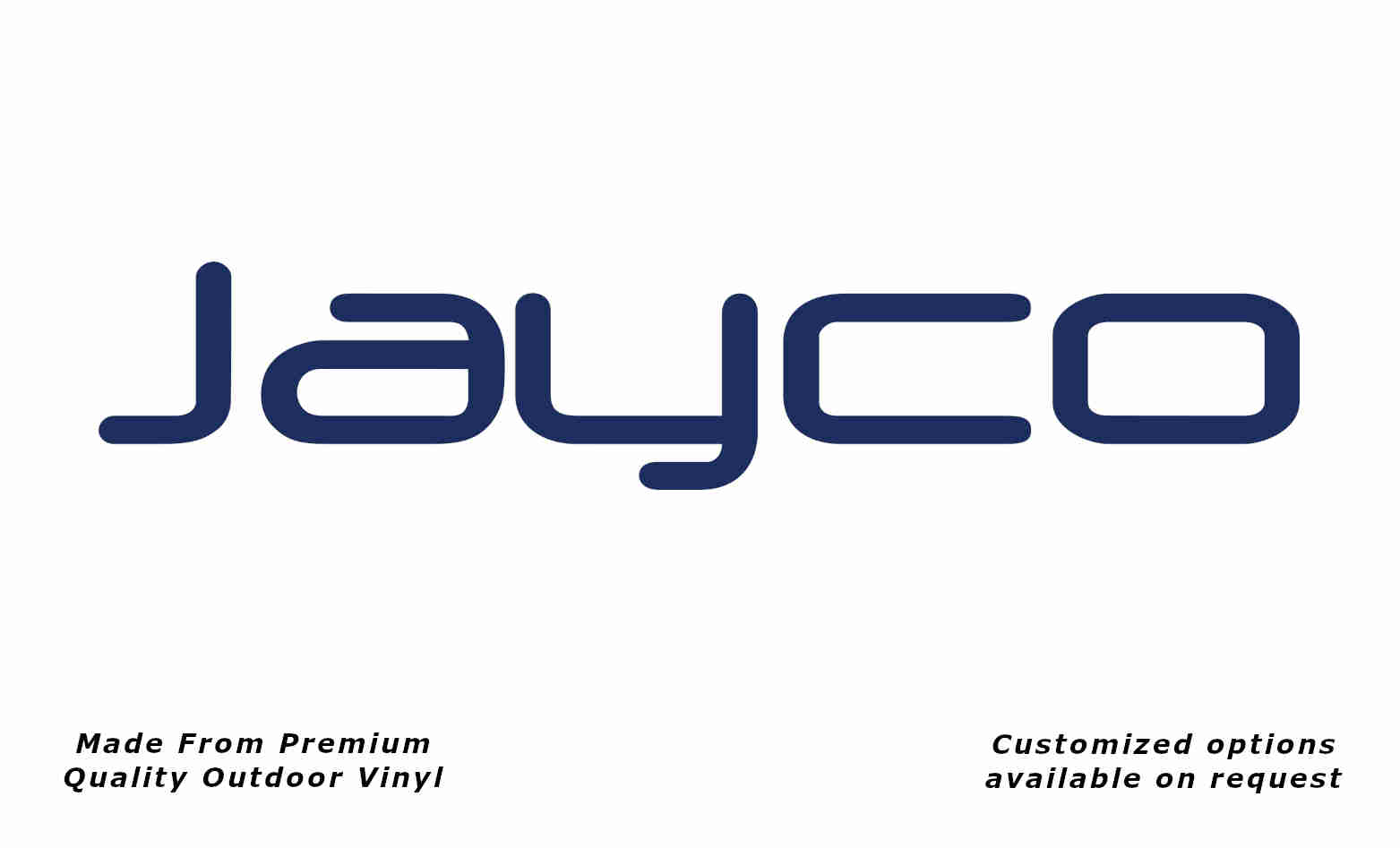 Jayco 2004 caravan replacement vinyl decal sticker in dark blue.