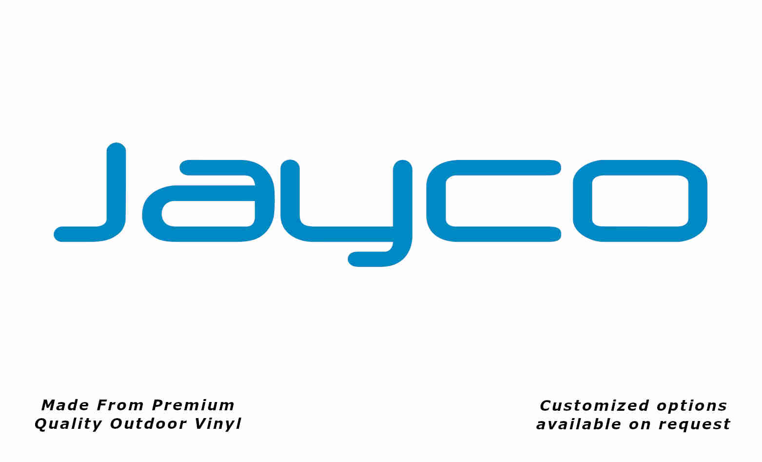 Jayco 2004 caravan replacement vinyl decal sticker in light blue.