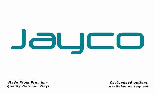 Jayco 2004 caravan replacement vinyl decal sticker in turquoise blue.