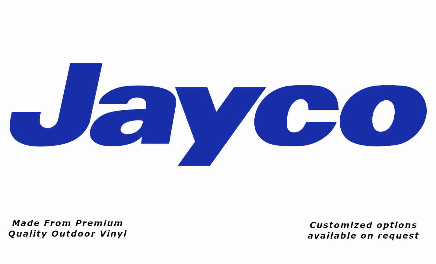 Jayco 2011+ caravan replacement vinyl decal sticker in brilliant blue.