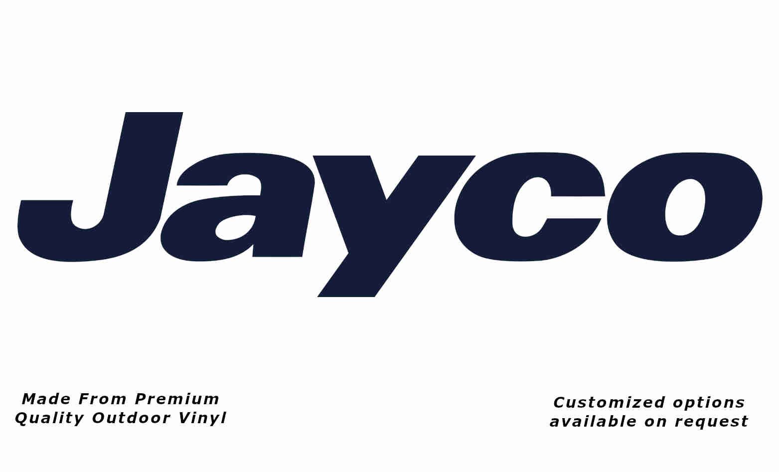 Jayco 2011+ caravan replacement vinyl decal sticker in deep sea blue.