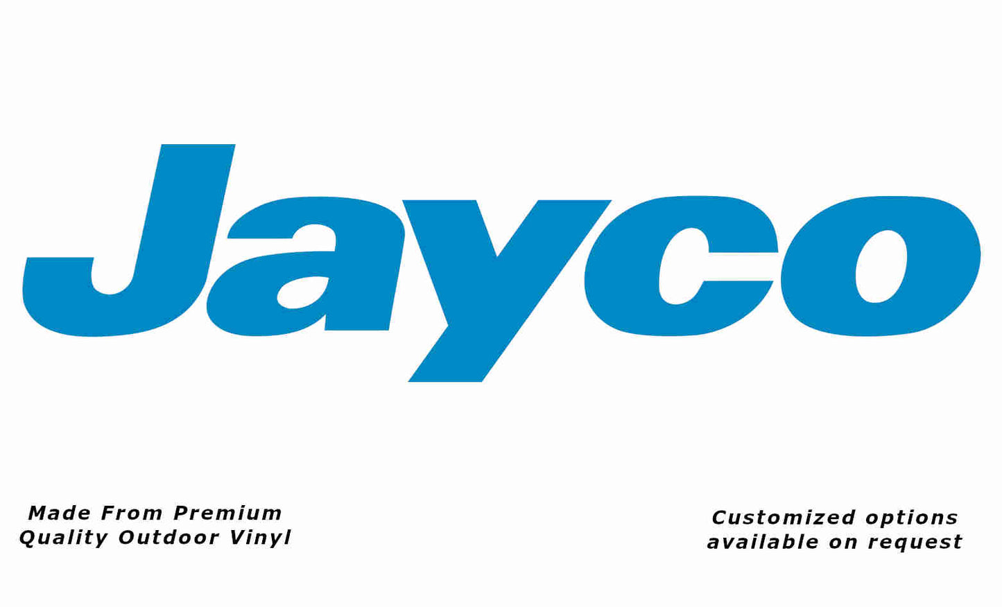 Jayco 2011+ caravan replacement vinyl decal sticker in light blue.