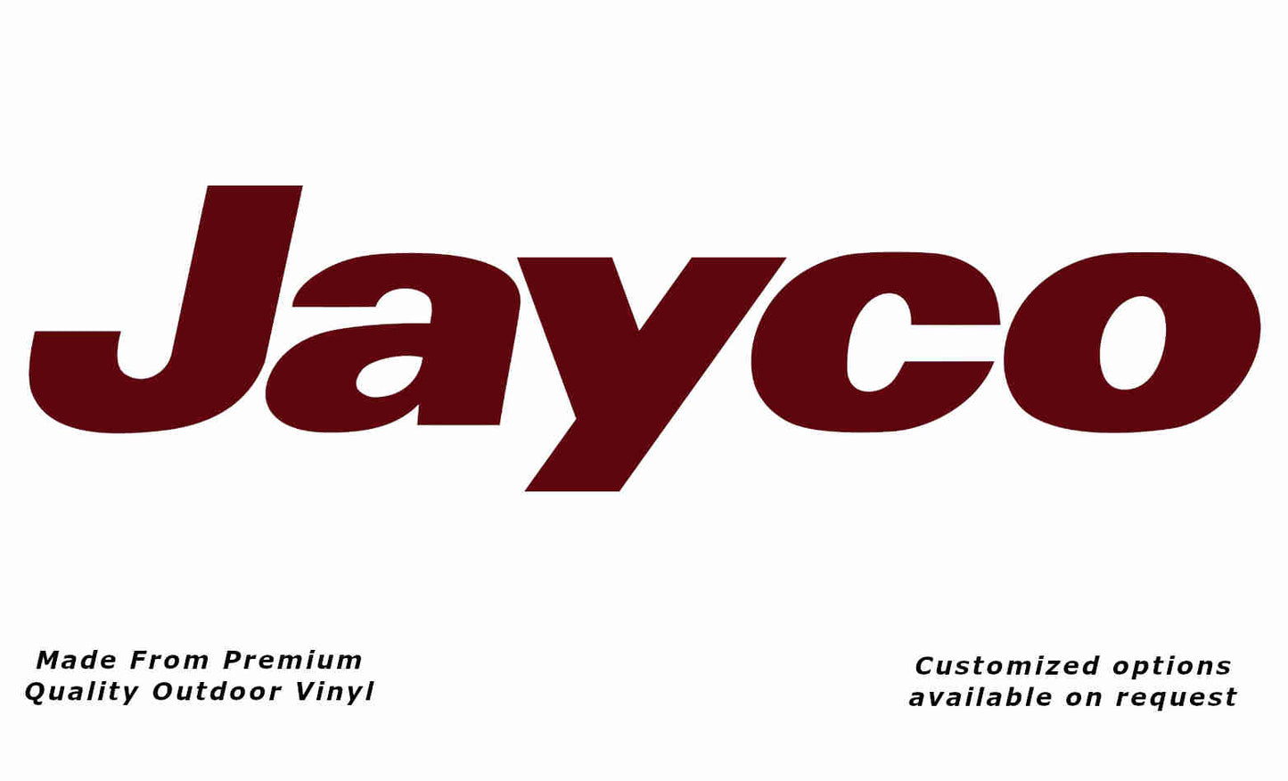 Jayco 2011+ caravan replacement vinyl decal sticker in purple red.