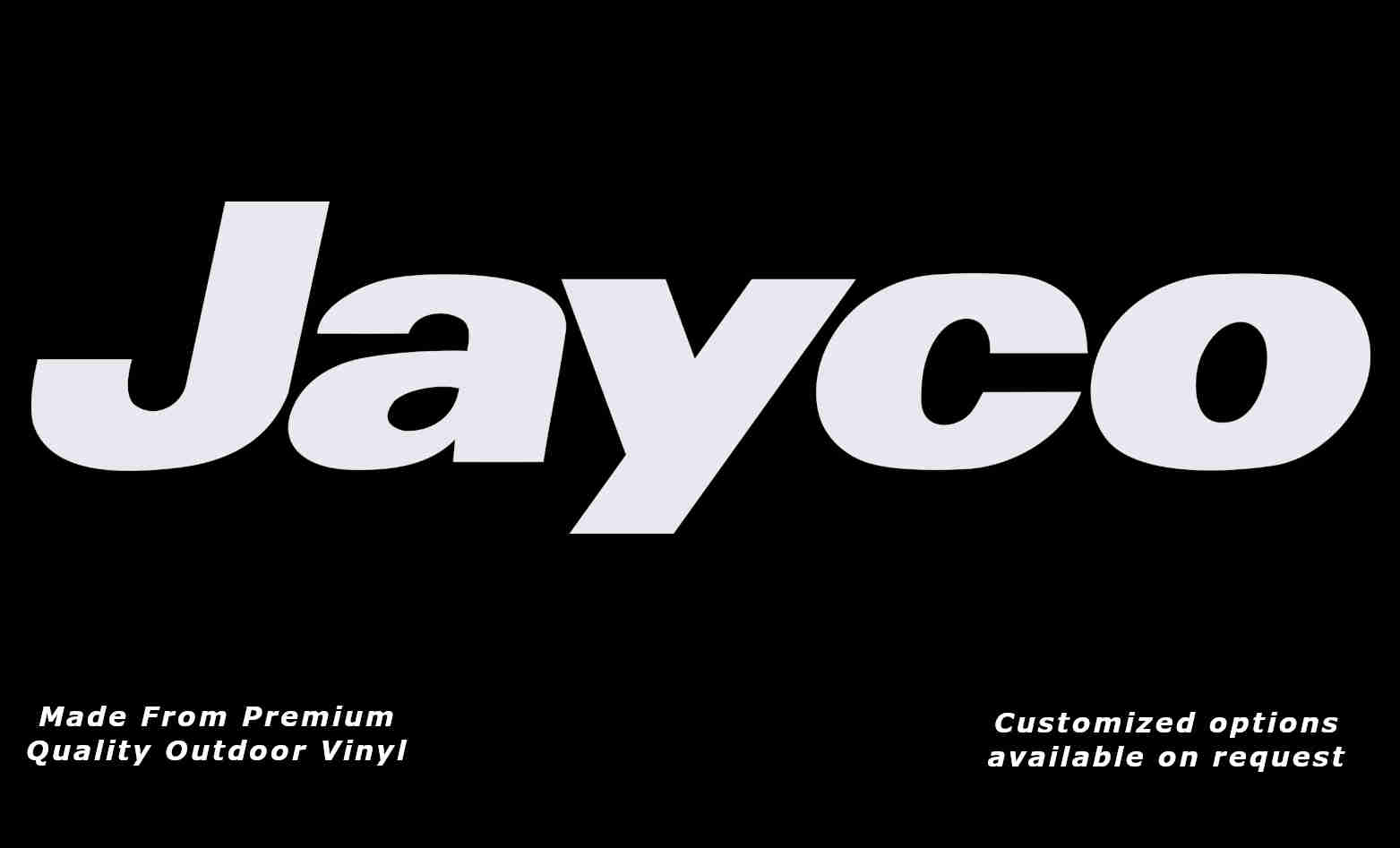 Jayco 2011+ caravan replacement vinyl decal sticker in white.