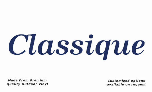 Jayco classique caravan vinyl replacement decal sticker in dark blue.