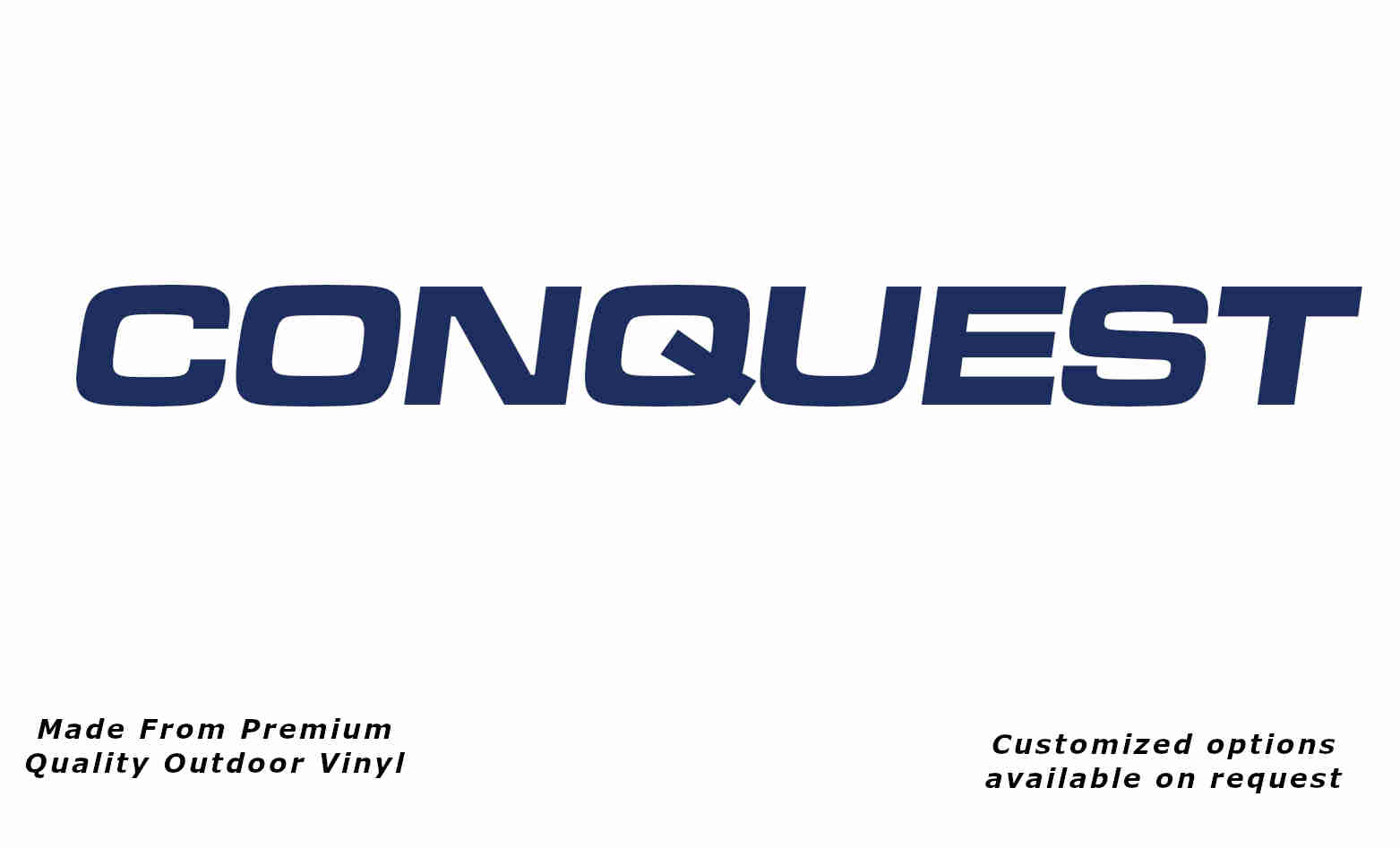 Jayco conquest 2009 caravan replacement vinyl decal sticker in dark blue.