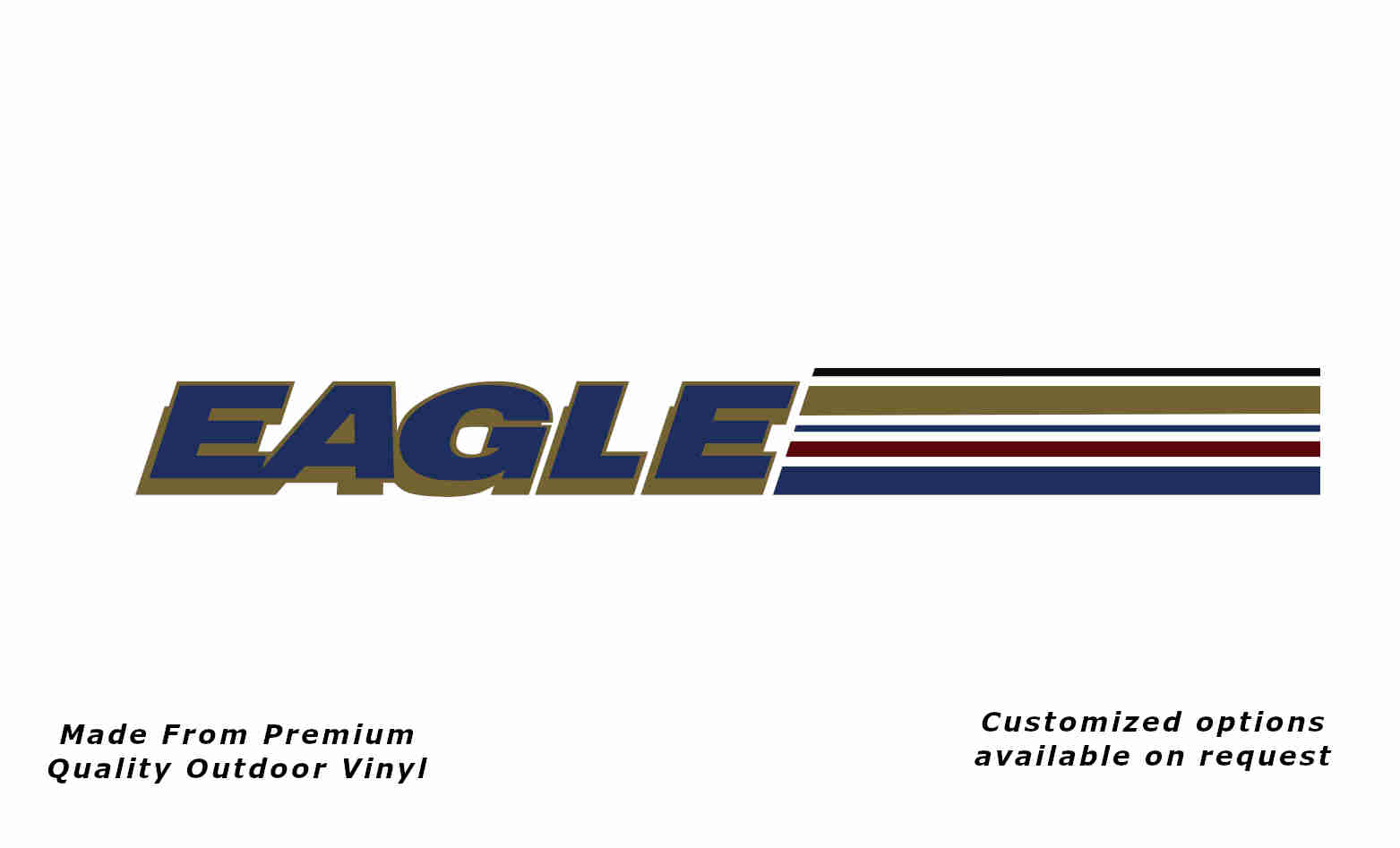 Jayco eagle stoneshield caravan replacement vinyl decal in dark blue, gold, purple red and black.