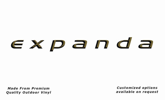 Jayco expanda 2007-2013 caravan vinyl replacement decal sticker in black and gold.