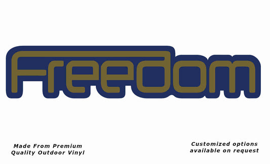 Jayco freedom 2004 caravan vinyl replacement decal sticker in dark-blue and gold.