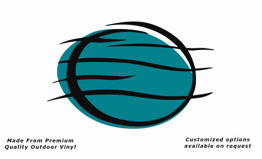 Jayco freedom sun caravan vinyl replacement decal sticker in black and turquoise-blue.