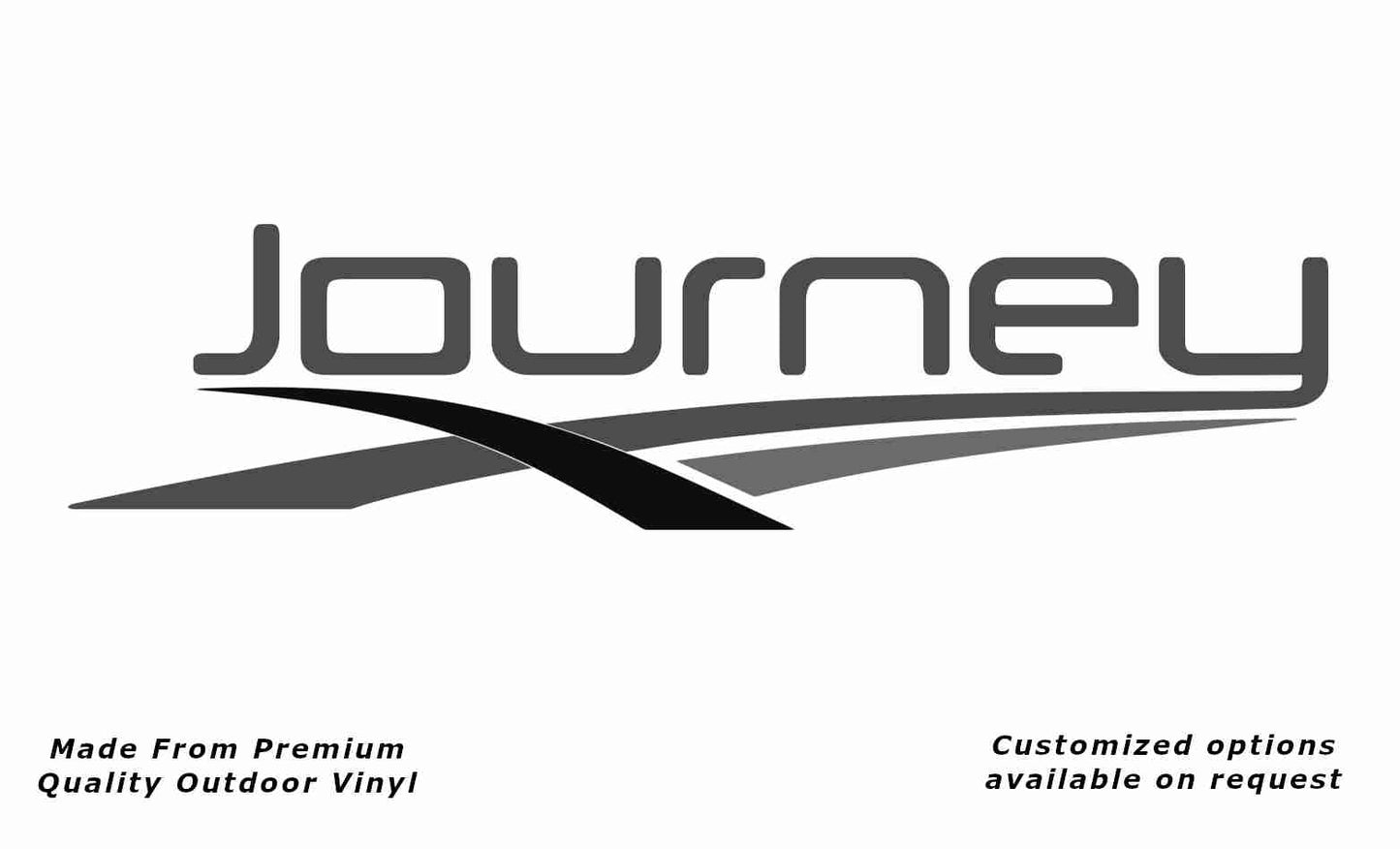 Jayco journey 2014 caravan vinyl replacement decal sticker in dark-grey, black and silver-grey.