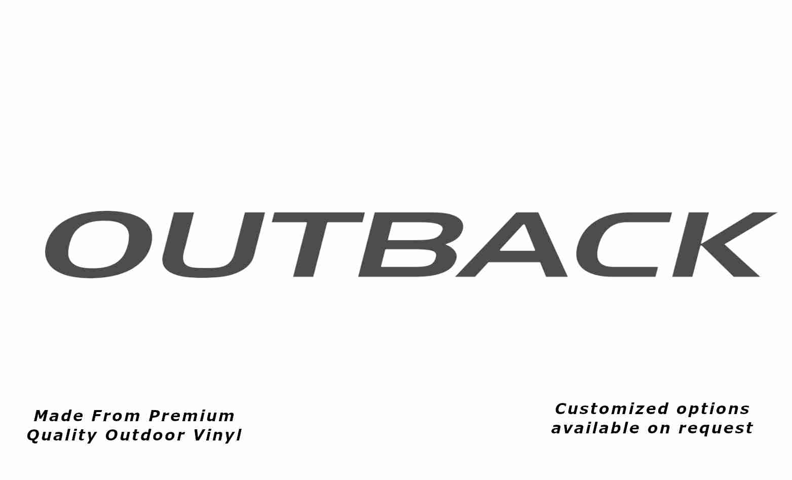 Jayco outback 2008 caravan replacement vinyl decal in dark grey.