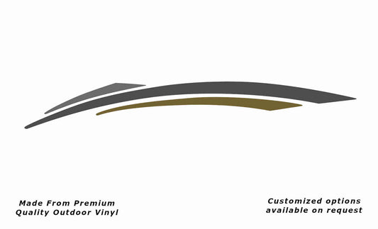 Jayco sterling 2012-13 front caravan vinyl replacement decal sticker in gold, dark-grey and silver-grey.