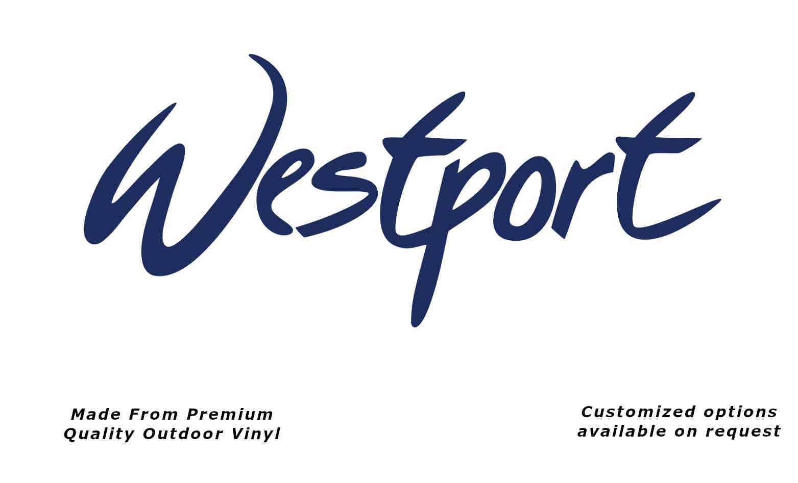 Jayco westport caravan vinyl replacement decal sticker in dark blue.