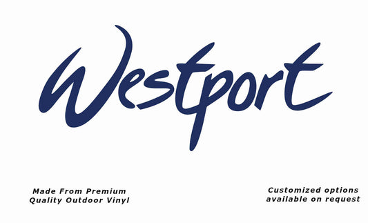 Jayco westport caravan vinyl replacement decal sticker in dark blue.