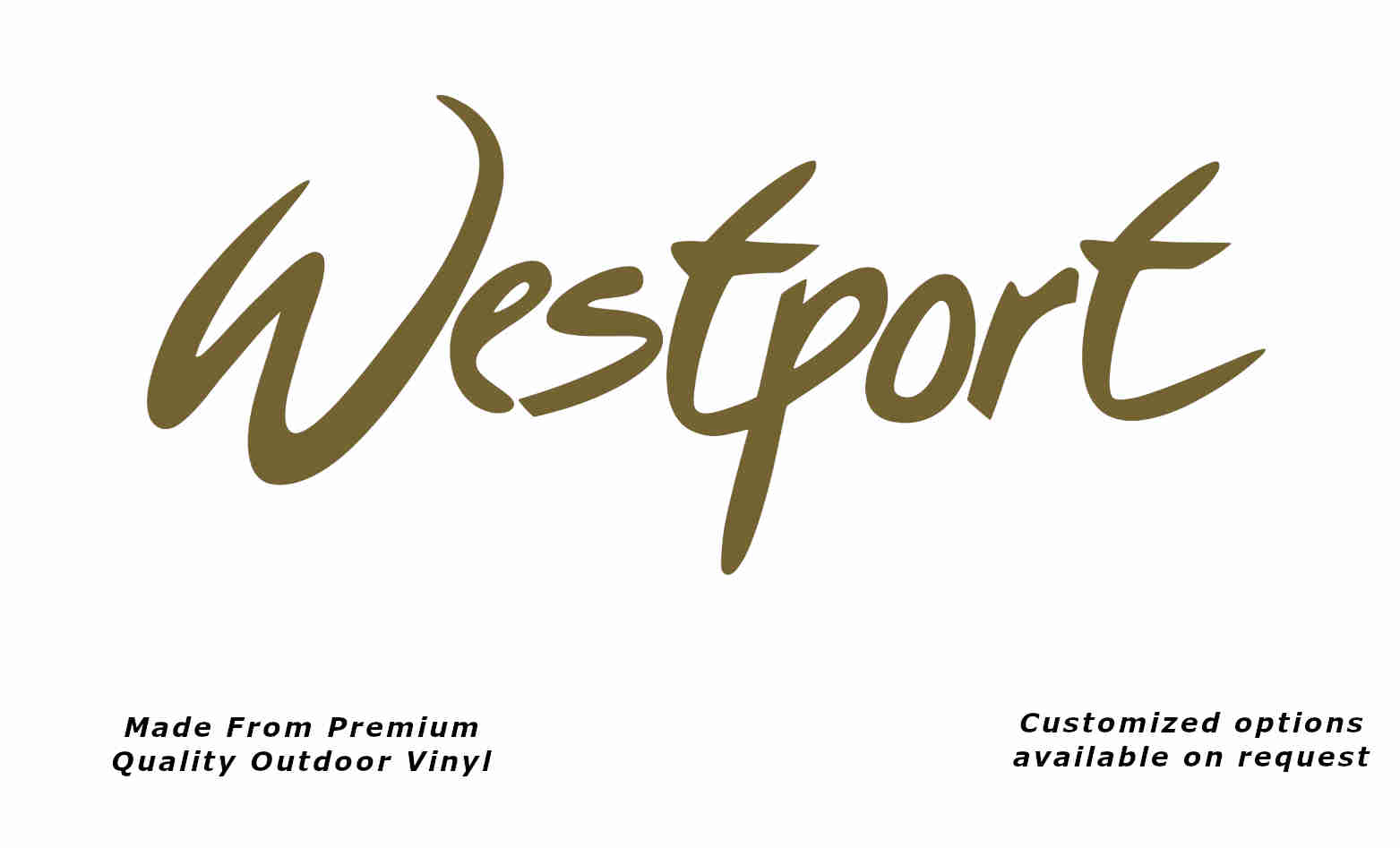 Jayco westport caravan vinyl replacement decal sticker in gold.