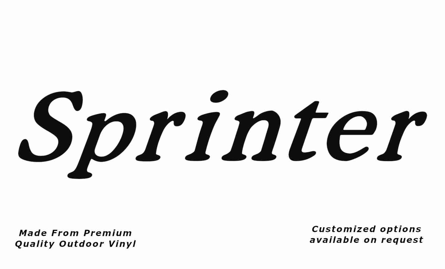 Olympic sprinter caravan replacement vinyl decal in black.