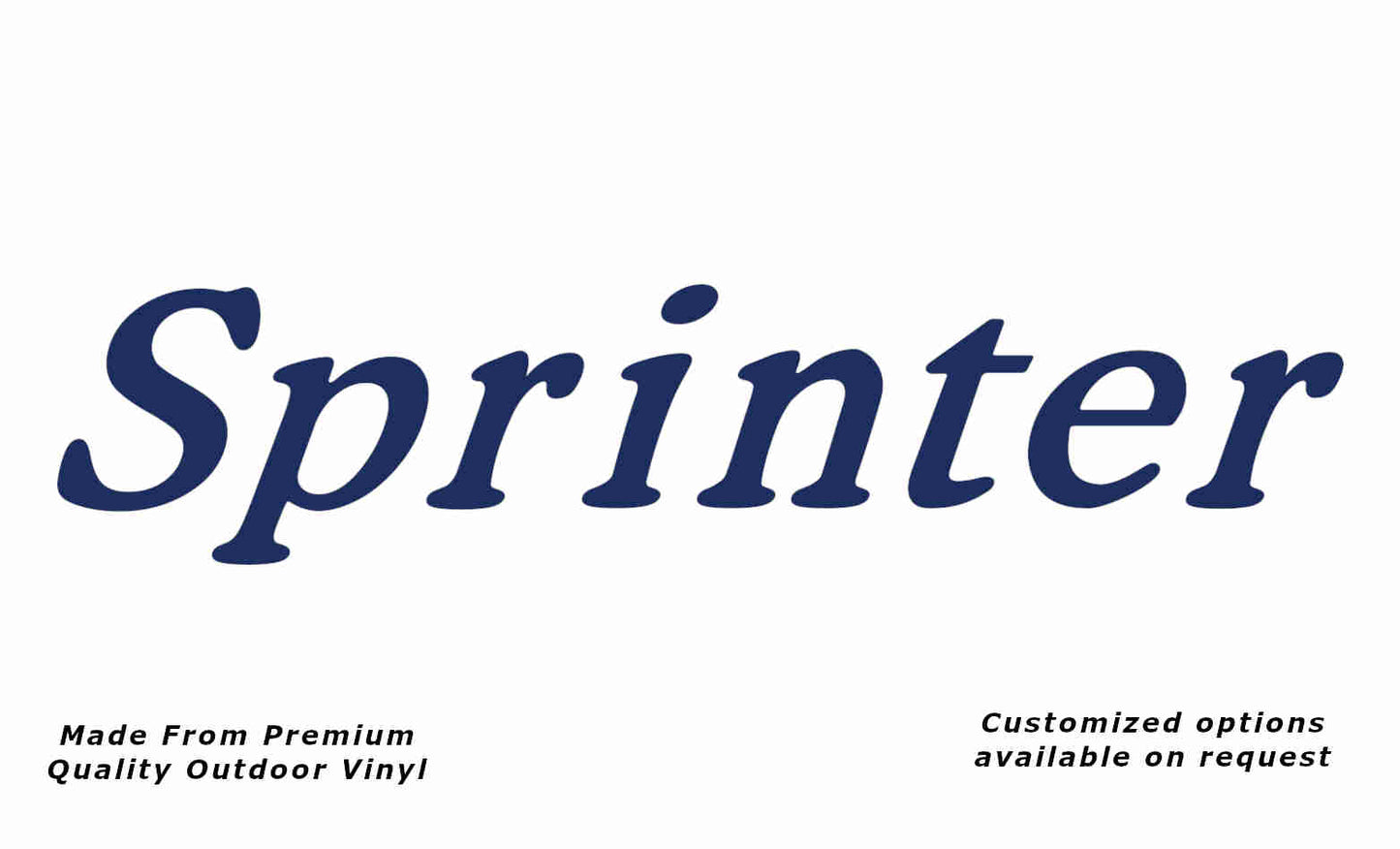 Olympic sprinter caravan replacement vinyl decal in dark blue.