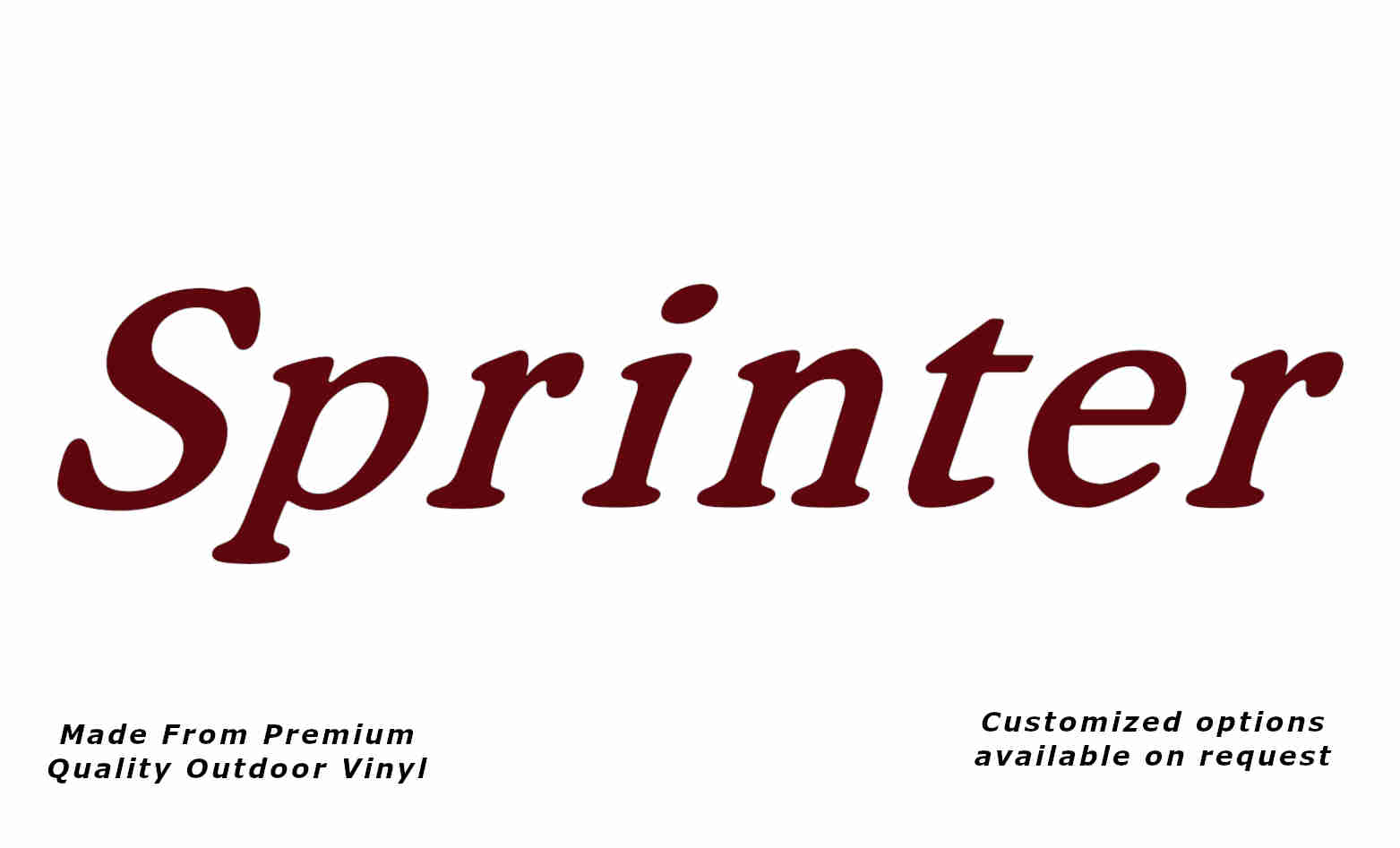 Olympic sprinter caravan replacement vinyl decal in purple red.