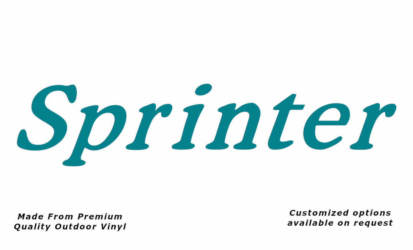 Olympic sprinter caravan replacement vinyl decal in turquoise blue.