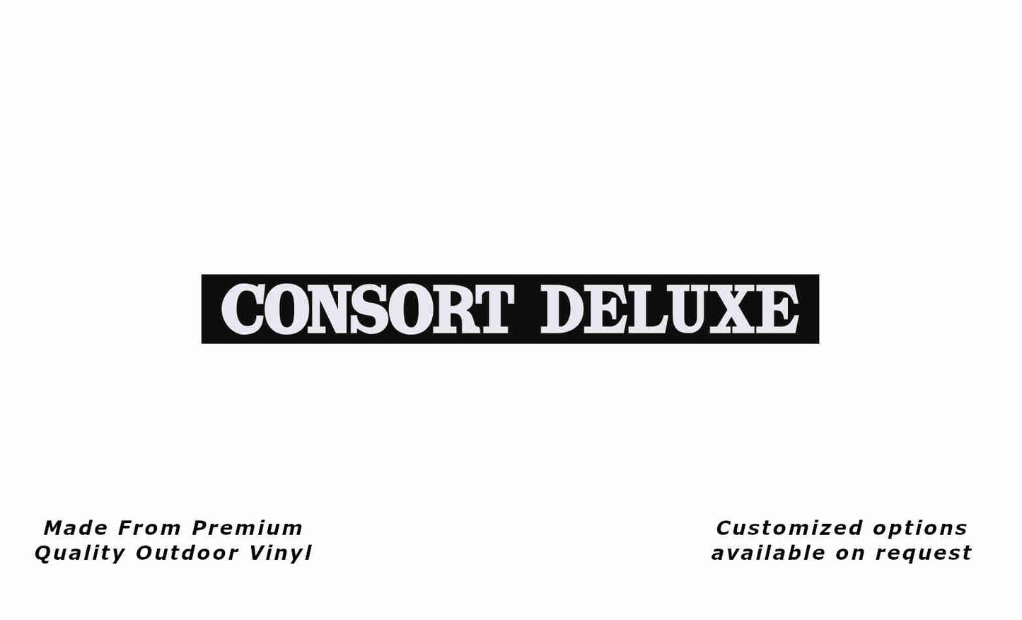 Regal consort deluxe caravan replacement vinyl decal in black and white.