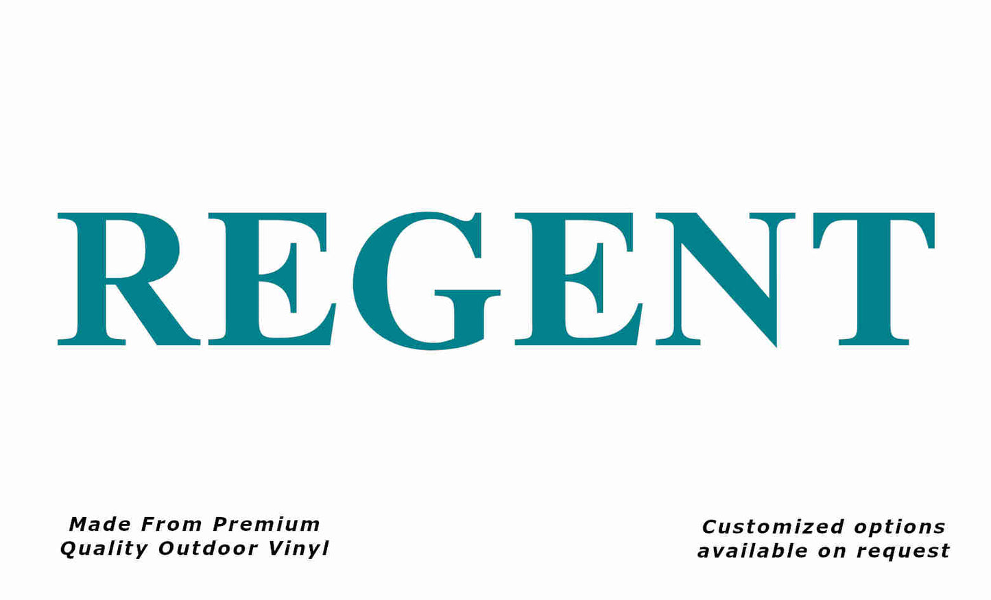 Regent 1991-1993 caravan vinyl replacement decal sticker in turquoise blue.