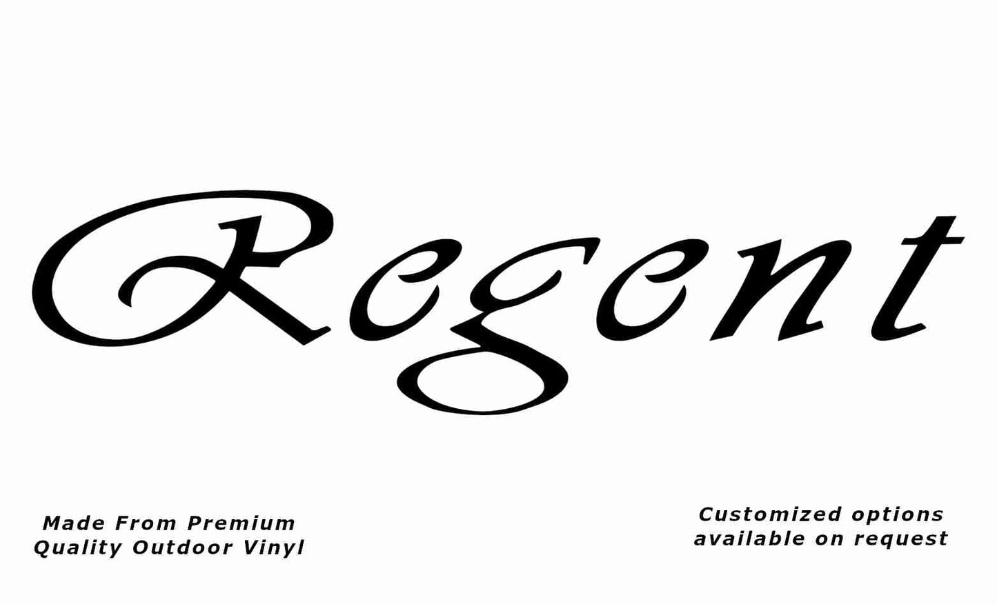 Regent 1994+ caravan vinyl replacement decal sticker in black.