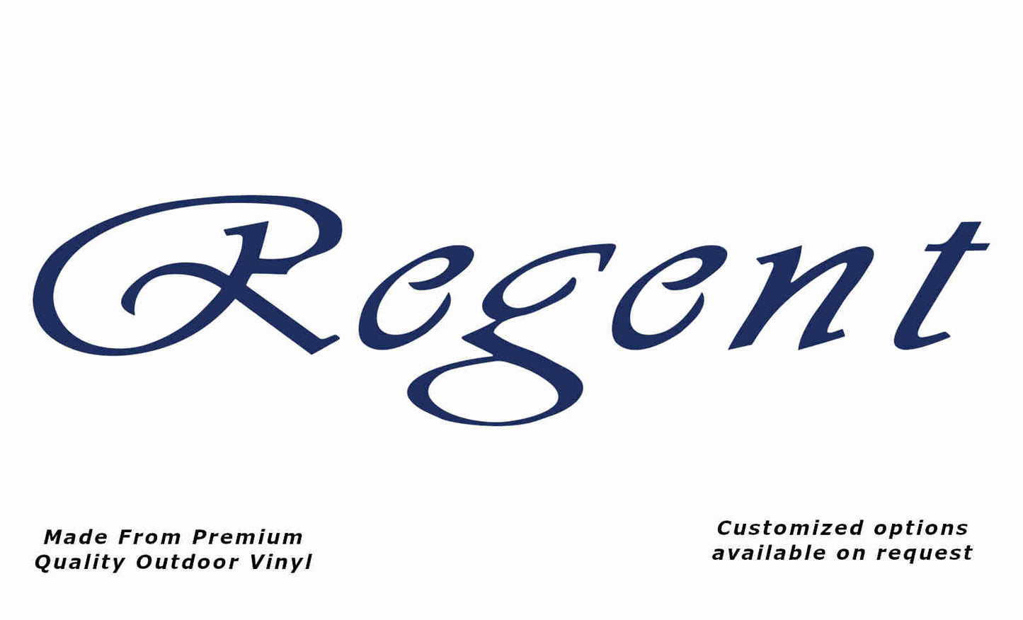 Regent 1994+ caravan vinyl replacement decal sticker in dark blue.