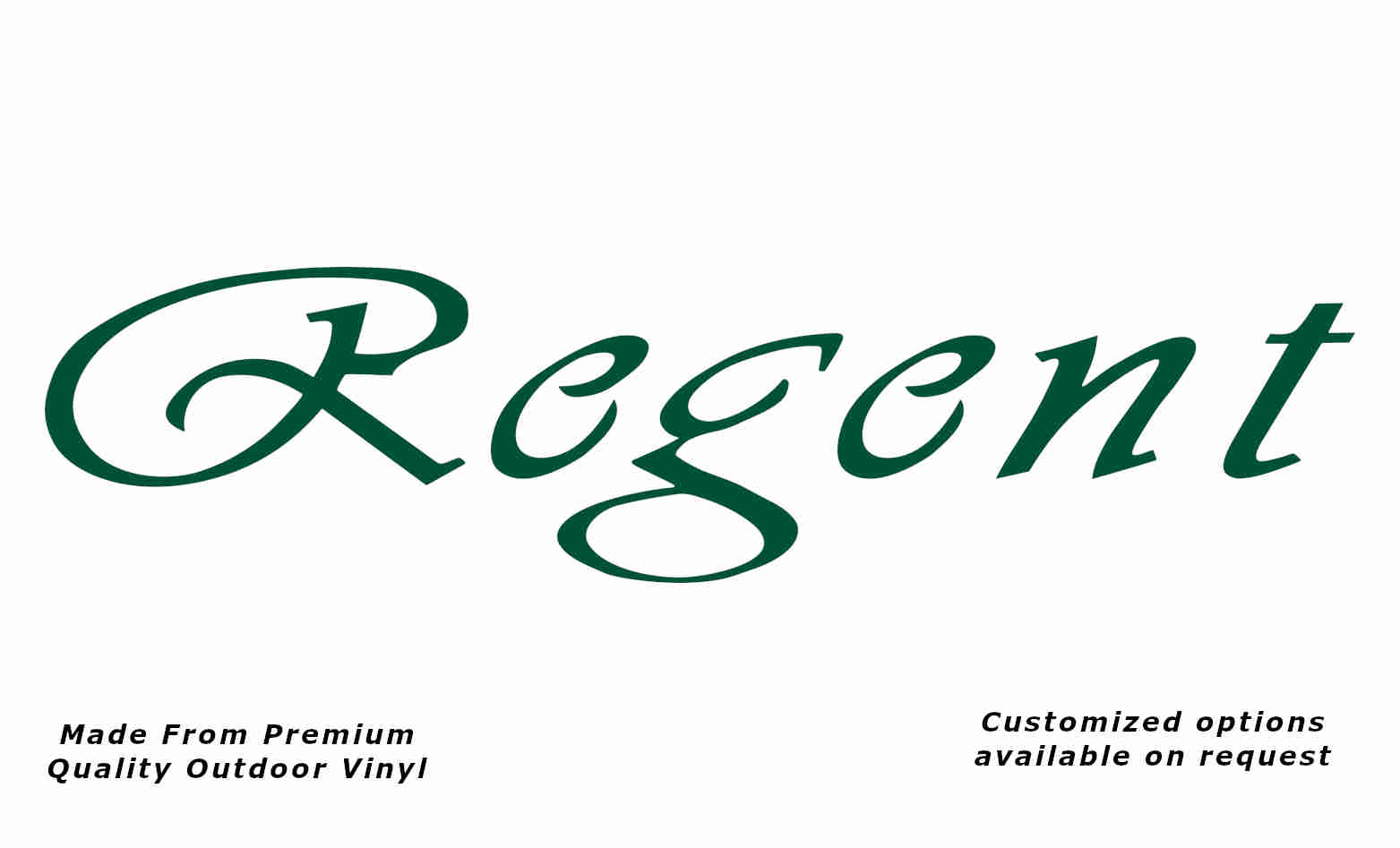 Regent 1994+ caravan vinyl replacement decal sticker in forest green.