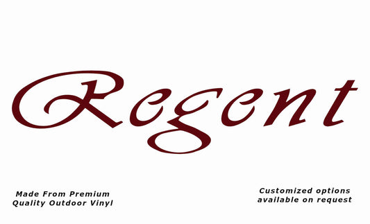 Regent 1994+ caravan vinyl replacement decal sticker in purple red.