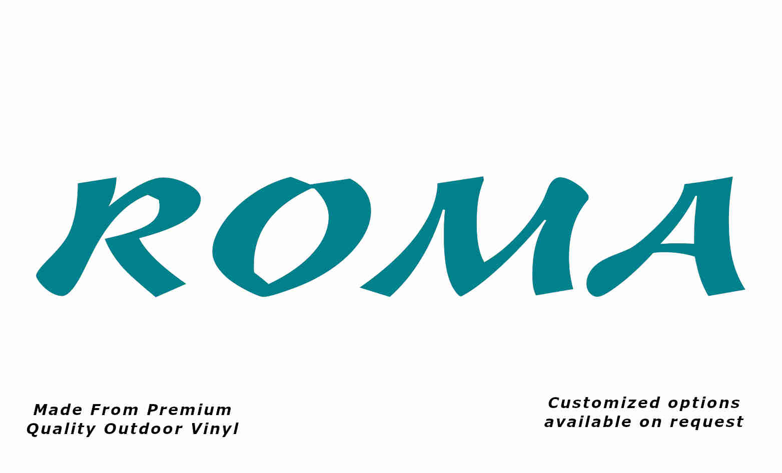 Roma 2003 caravans replacement vinyl decal in turquoise blue.