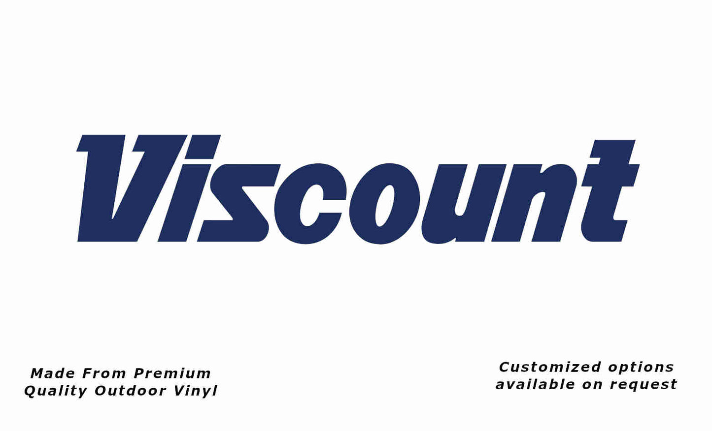 Viscount 1980s v2 caravan vinyl replacement decal sticker in dark blue.