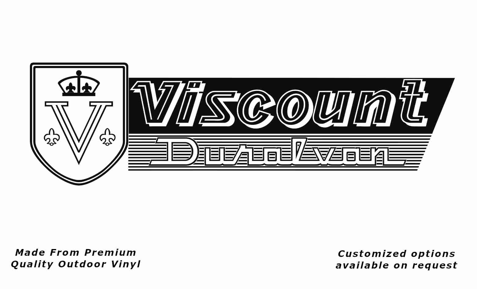 Viscount duralvan caravan replacement vinyl decal sticker in black.