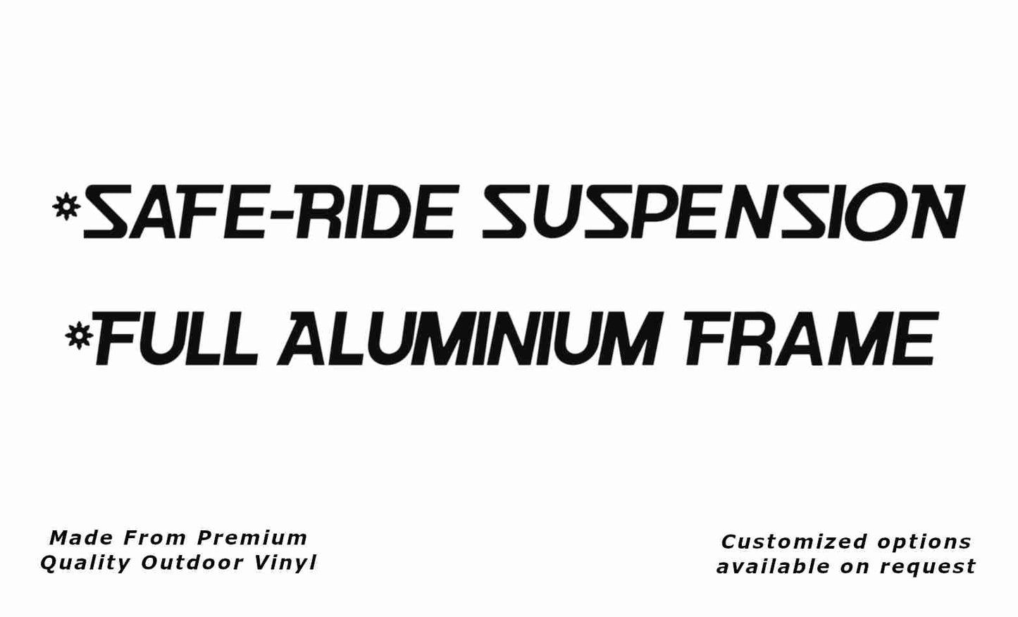 Viscount "Safe-Ride Suspension" caravan replacement vinyl decal sticker in black.