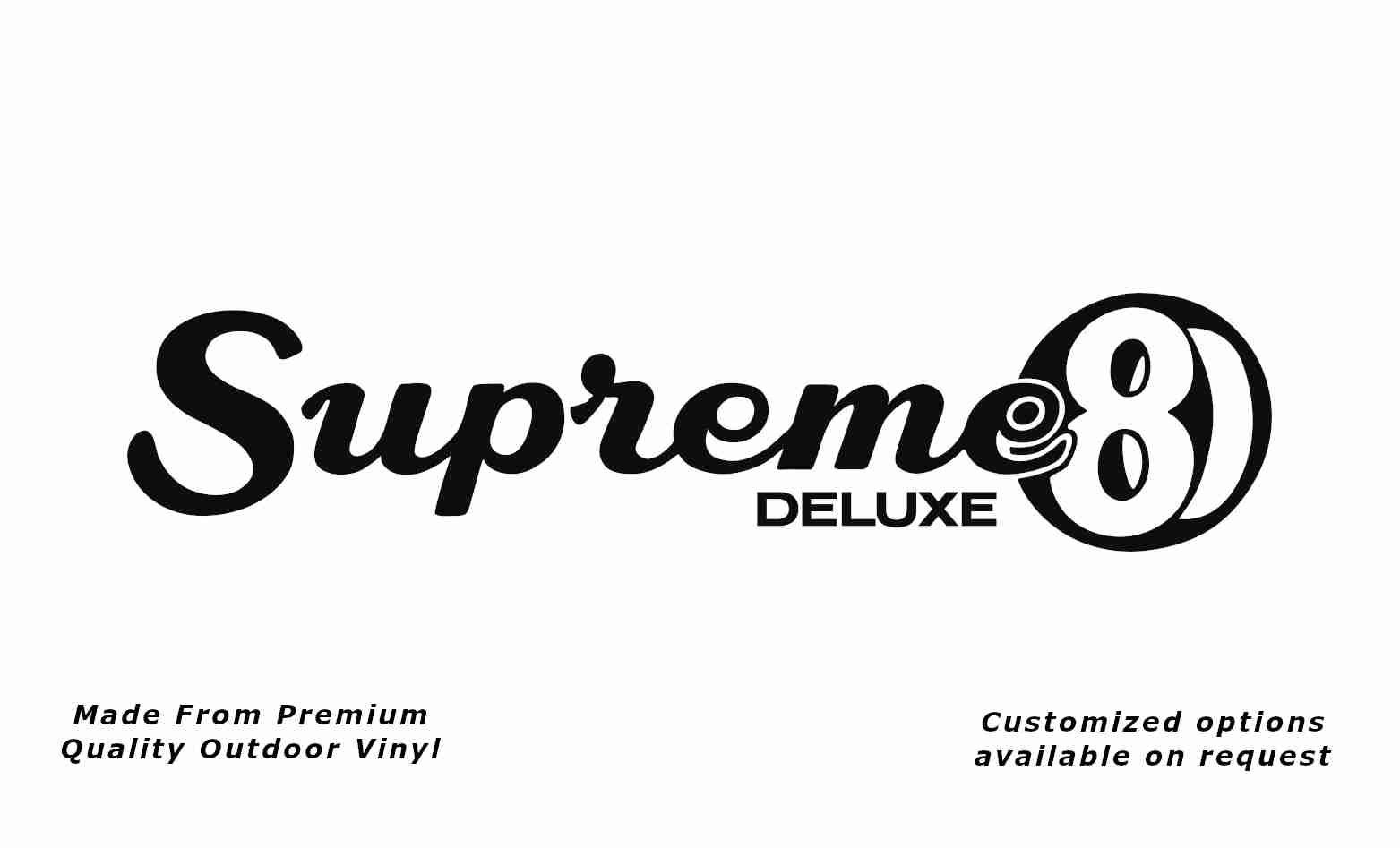 Viscount supreme deluxe 80 caravan replacement vinyl decal sticker in black.