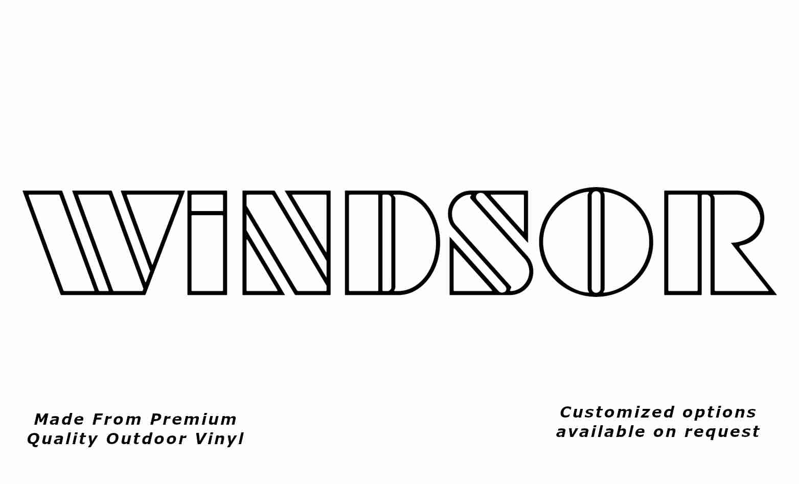 Windsor 1980s v1 no-fill caravan replacement vinyl decal sticker in black.