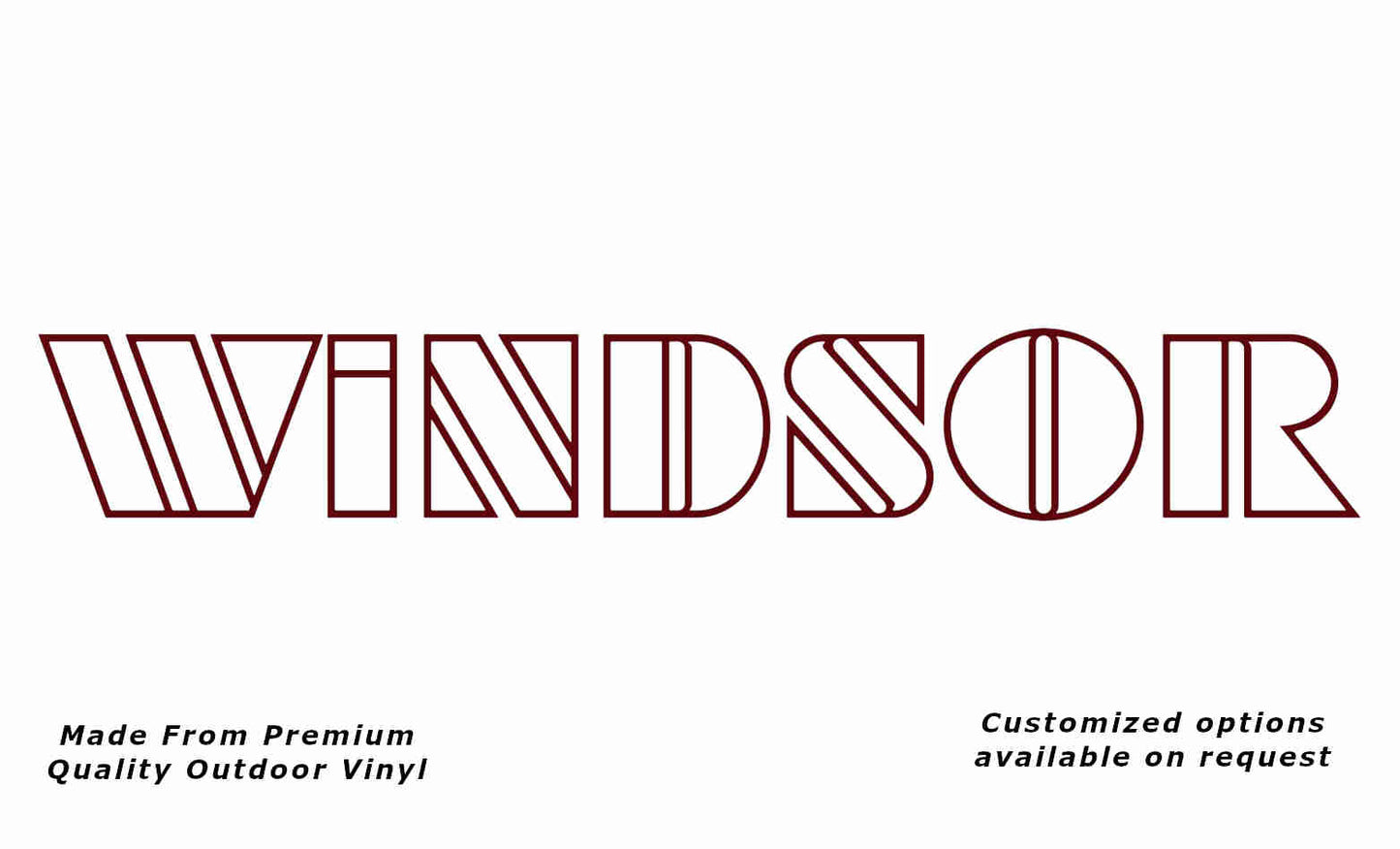 Windsor 1980s v1 no-fill caravan replacement vinyl decal sticker in purple red.