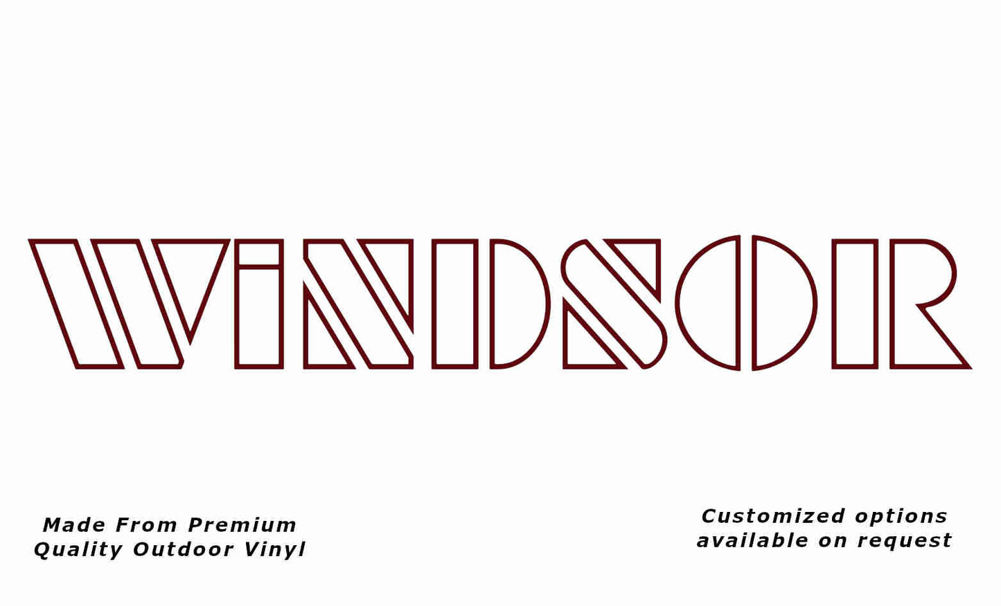 Windsor 1980s v2 no-fill caravan replacement vinyl decal sticker in purple red.